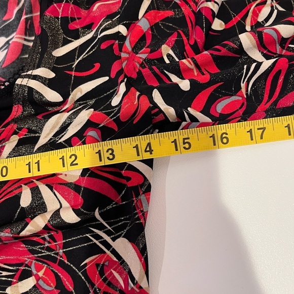 Y2K Iz Byer California Red Gold Long Sleeve Layered Abstract Top S artsy bold - Picture 7 of 8